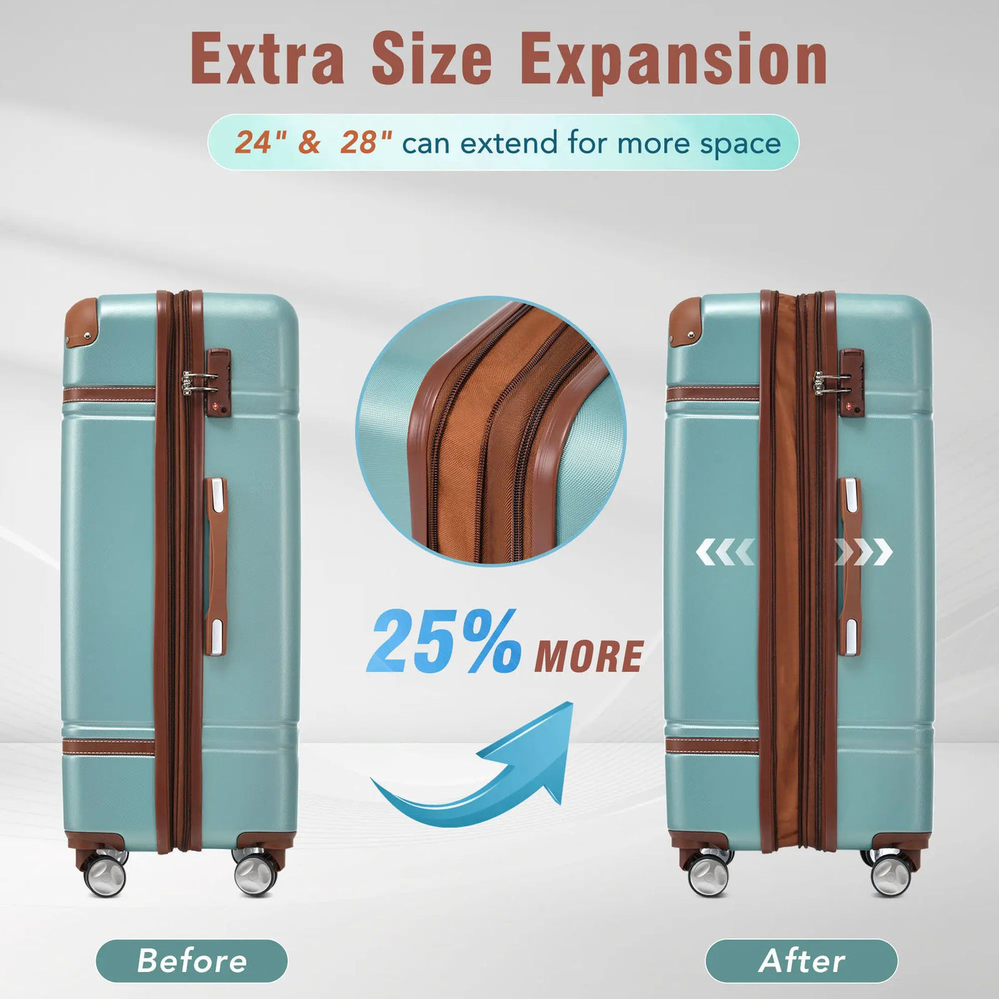 Hardshell Luggage Sets 4 Pieces 20" / 24" / 28" Luggages And Cosmetic Case Spinner Suitcase With Tsa Lock Lightweight by HouseOfZazla