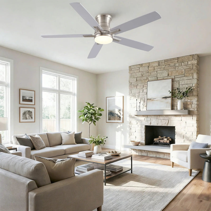 Mordern Flush Mount Ceiling Fan With Light And Remote Control by Unique Piece Furniture
