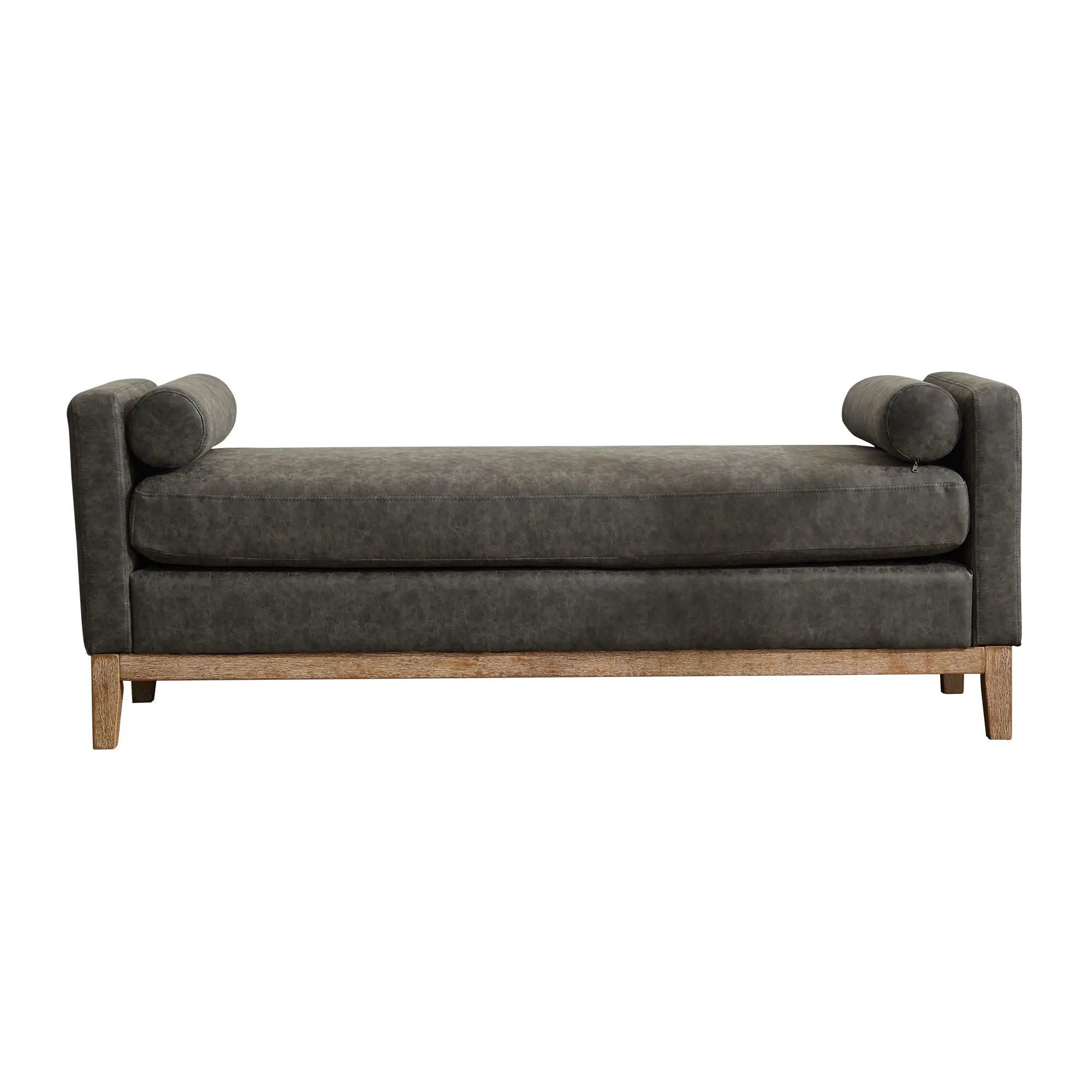 Elegant Upholstered Bench Daybed Ottoman With Bolster Pillows by HouseOfZazla