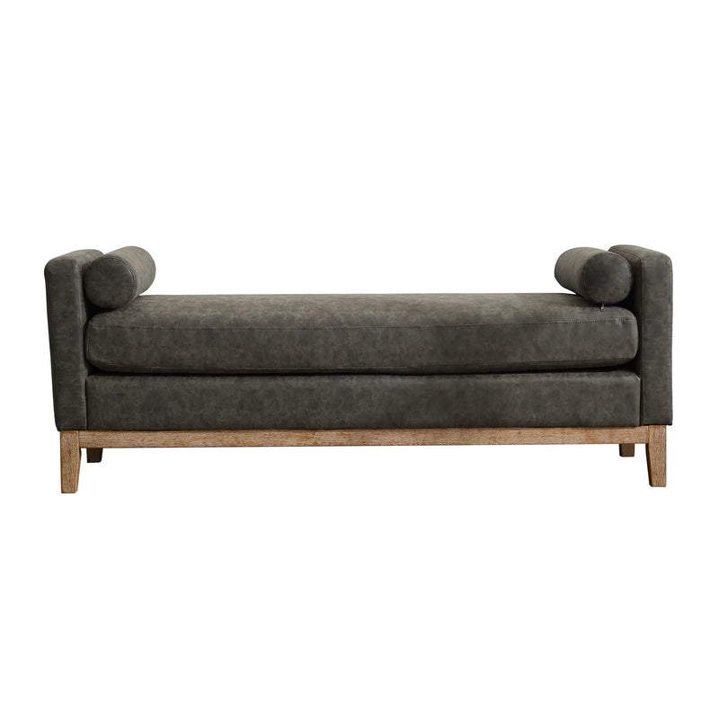 Elegant Upholstered Bench Daybed Ottoman With Bolster Pillows by HouseOfZazla