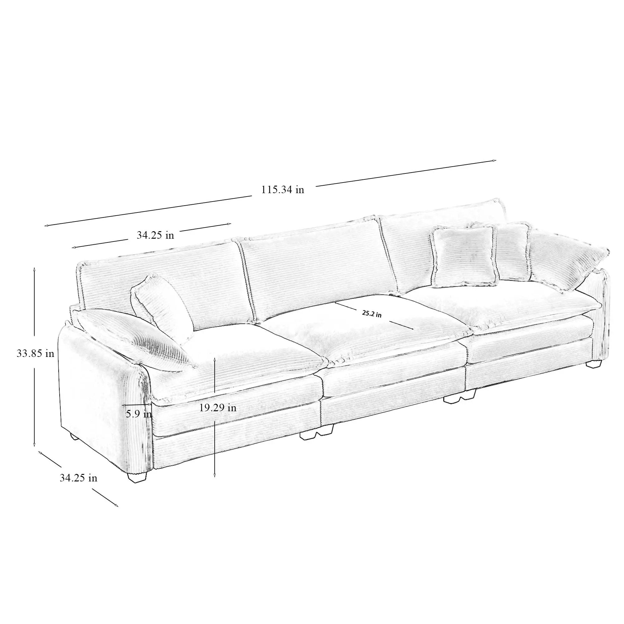 Modern Living Room Sofa 3 Pieces Set by HouseOfZazla