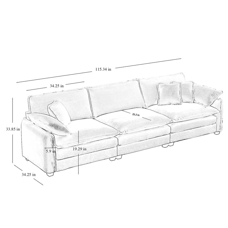 Modern Living Room Sofa 3 Pieces Set by HouseOfZazla