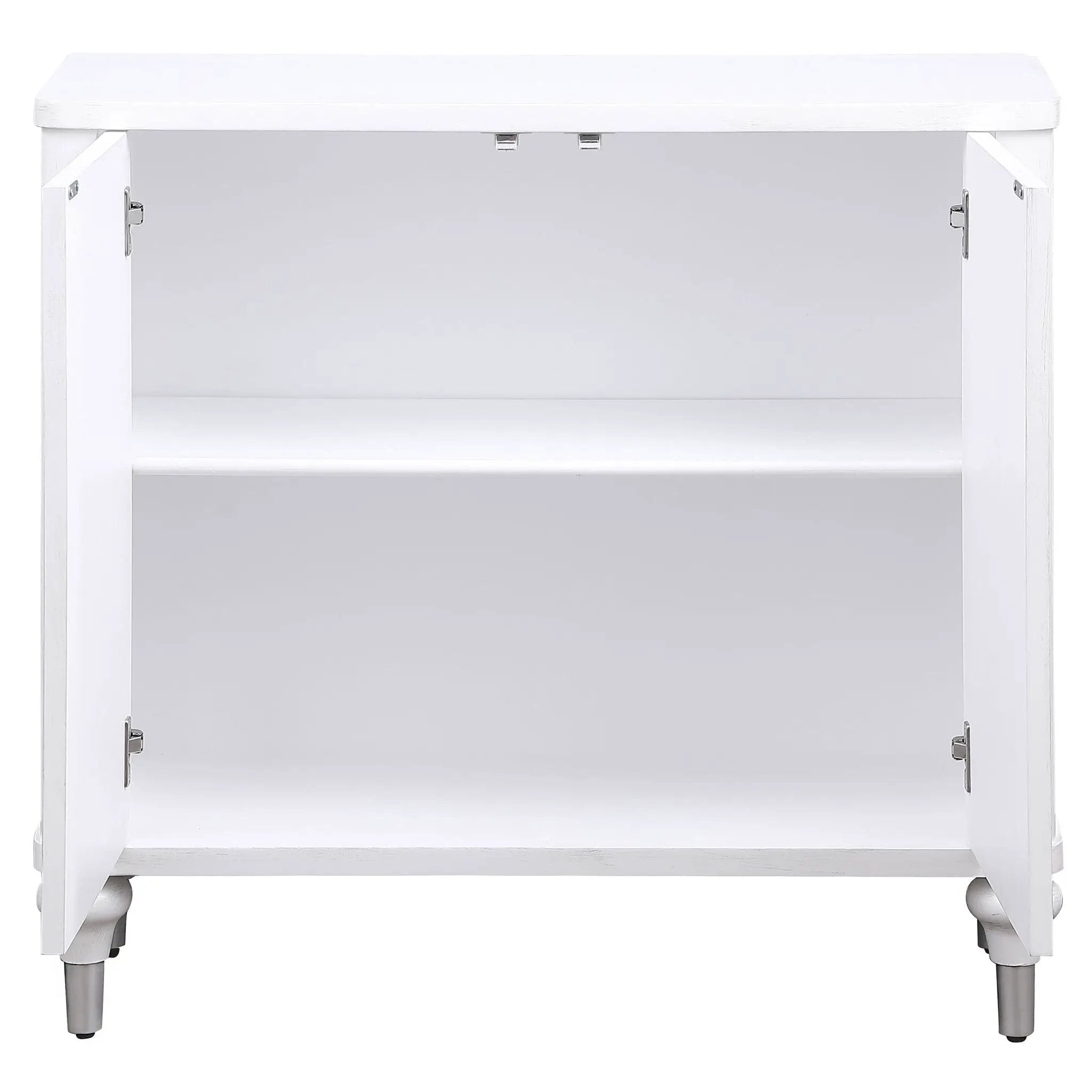 Cardella 2-door Mandala Accent Cabinet Distressed White by Unique Piece Furniture