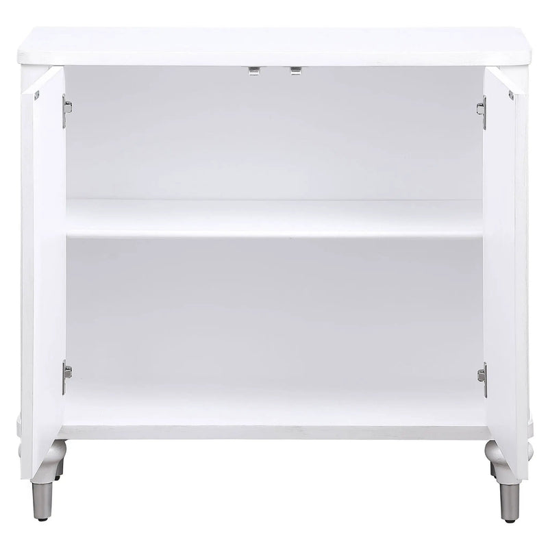Cardella 2-door Mandala Accent Cabinet Distressed White by Unique Piece Furniture