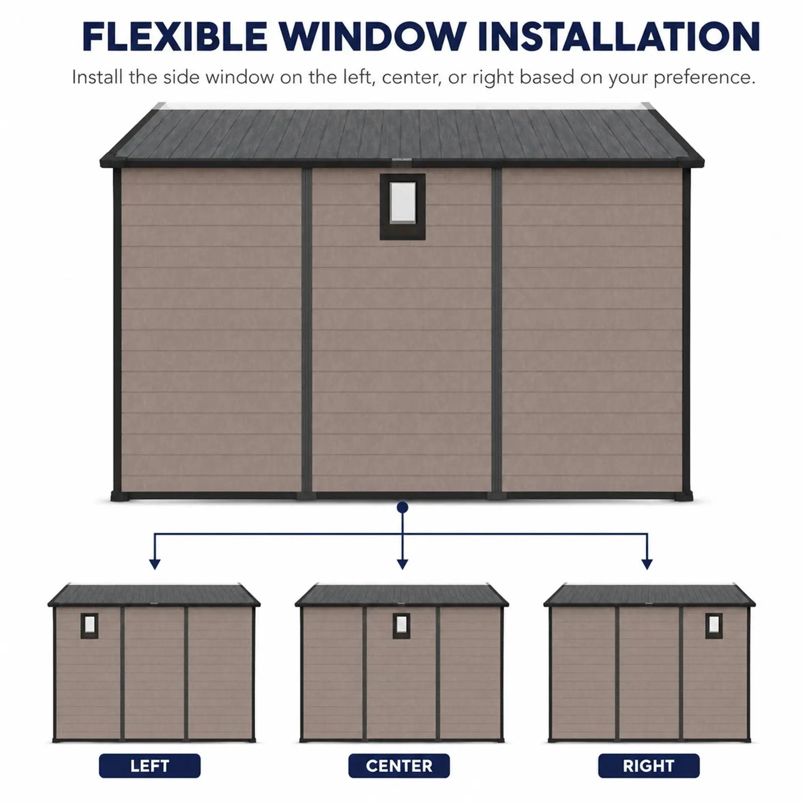 8x10 FT Plastic Outdoor Storage Shed - Lockable Resin Tool Shed by HouseOfZazla