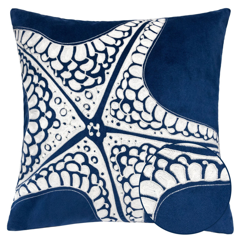 Seastar Starfish Pillow Cover - Indigo by HouseOfZazla