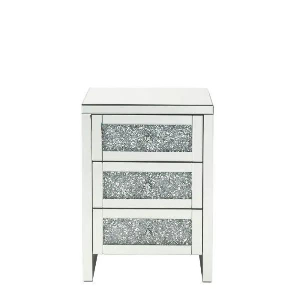 Noralie - 26" Accent Table With Faux Diamonds - Mirrored by Unique Piece Furniture