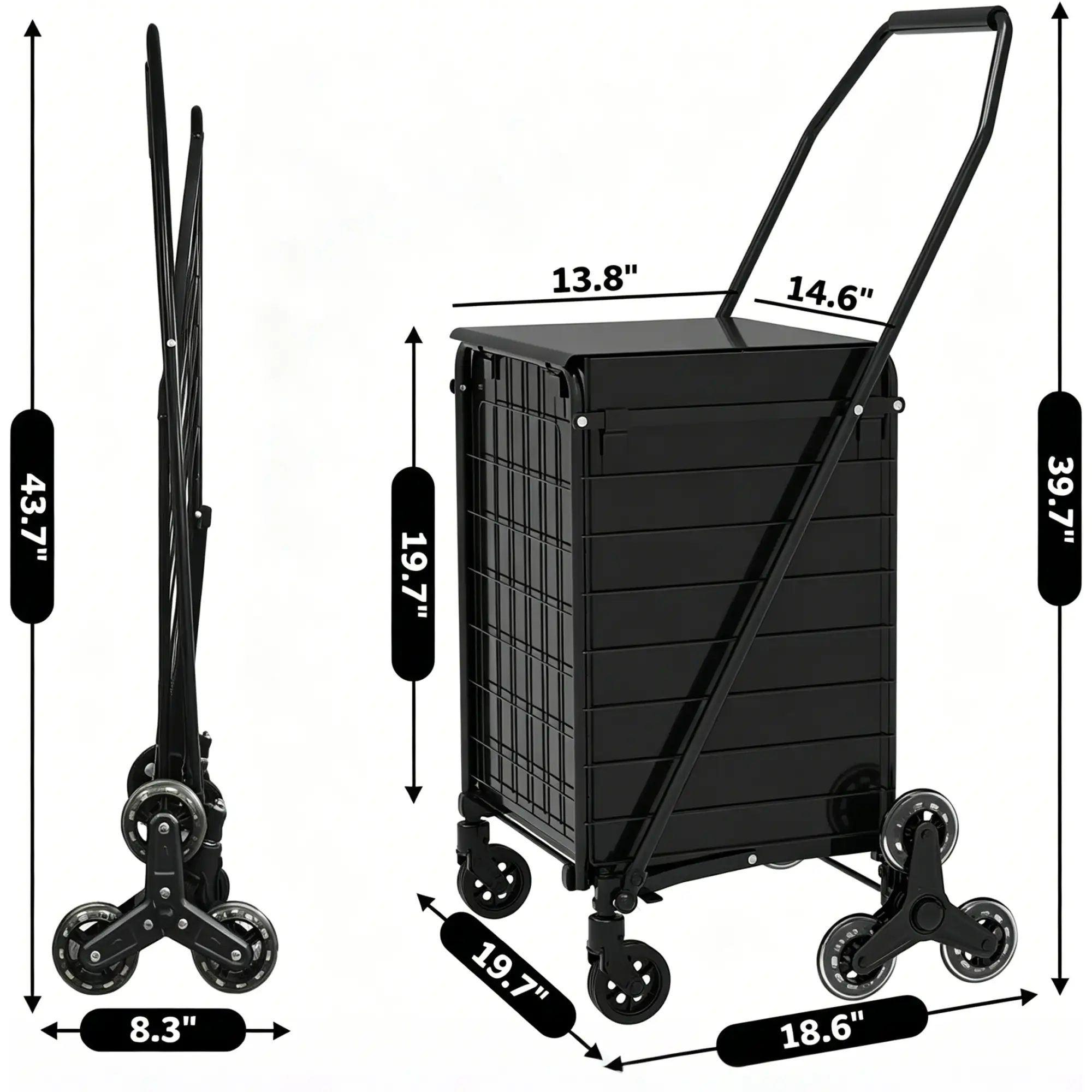 Foldable Utility Shopping Cart on Wheels by HouseOfZazla