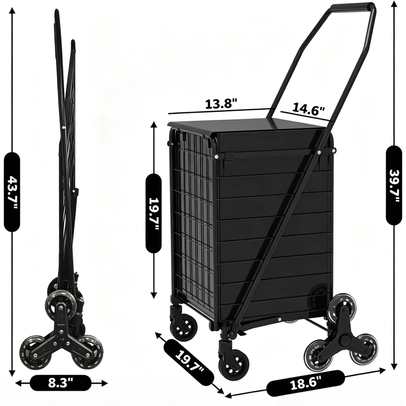 Foldable Utility Shopping Cart on Wheels by HouseOfZazla