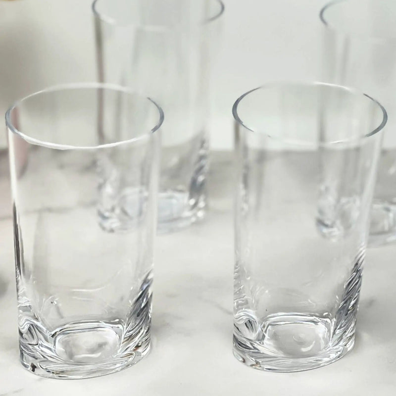 Halo - Leading Ware Oval Tritan Glasses (Set of 4) Hi Ball 15Oz Plastic Bpa Free - Clear by HouseOfZazla