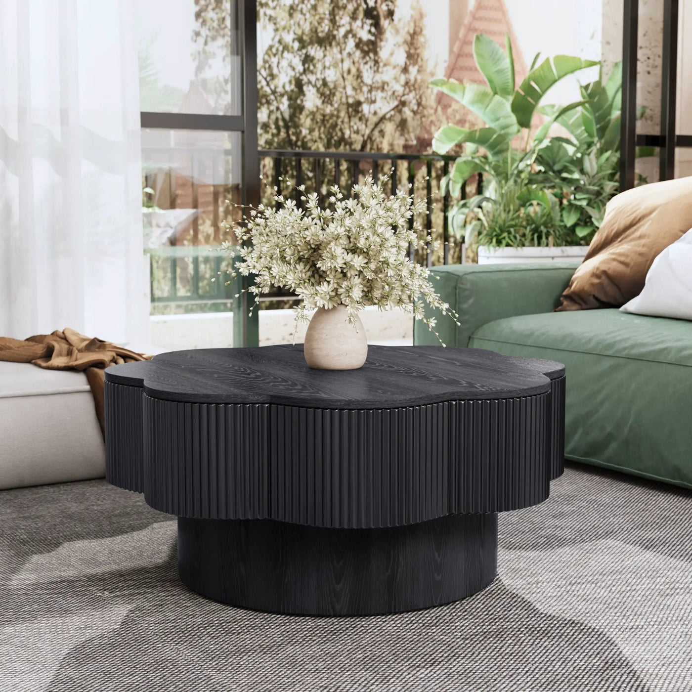 Modern Plum Blossom Shaped Coffee Table With Storage by HouseOfZazla