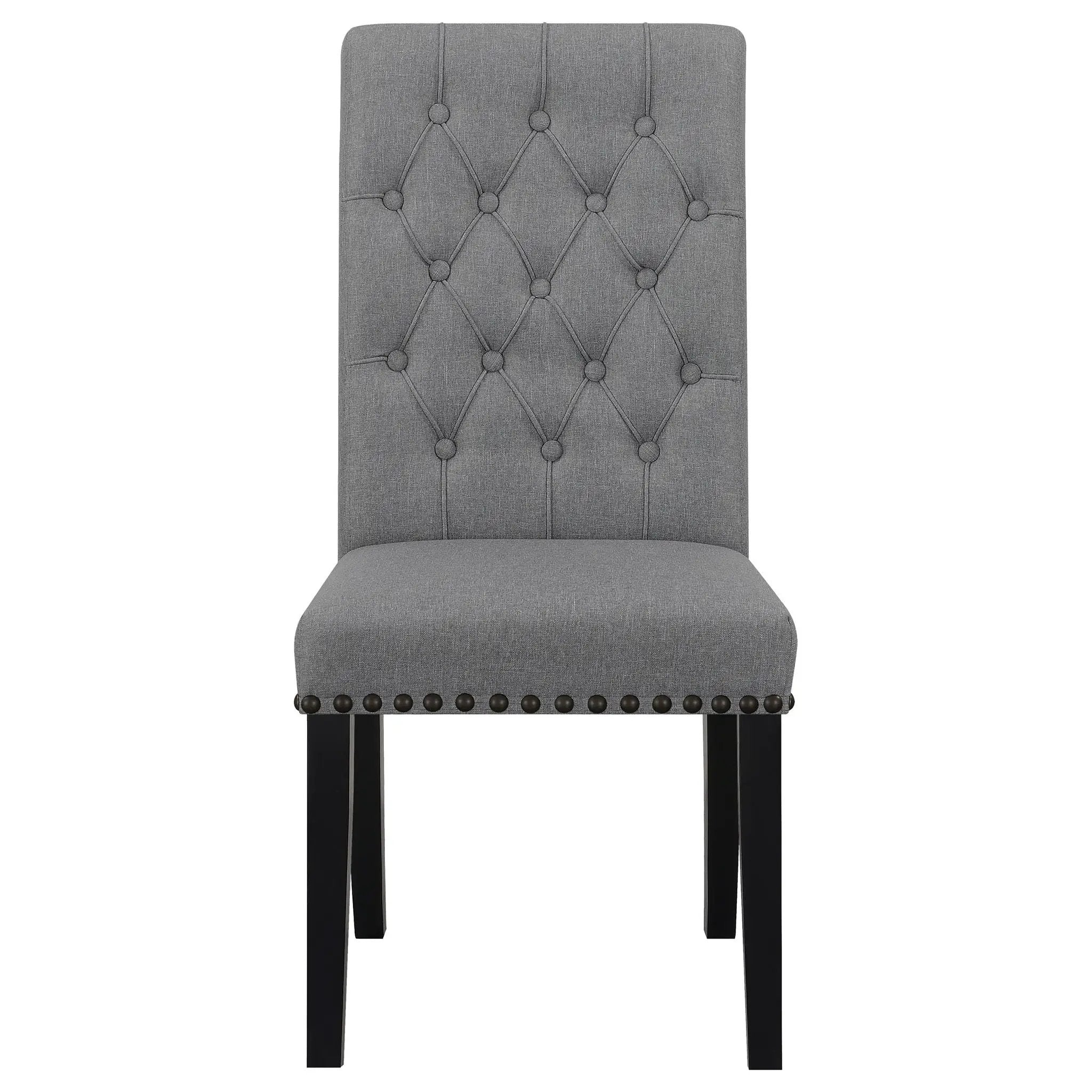 Alana Fabric Upholstered Dining Side Chair Grey (Set of 2) by Unique Piece Furniture