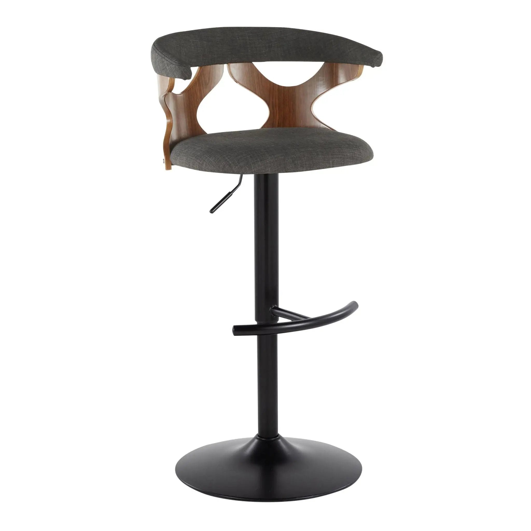 Gardenia - Contemporary Adjustable Barstool, Swivel With Rounded T Footrest (Set of 2) by HouseOfZazla