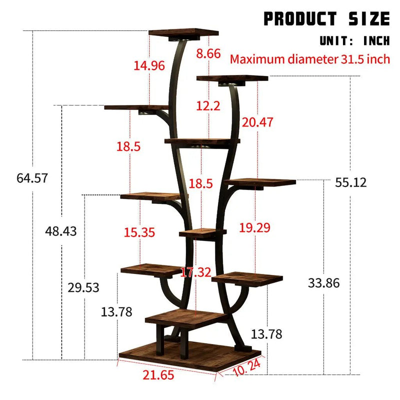 Vase Shape Plant Stand Indoor with Grow Lights by HouseOfZazla