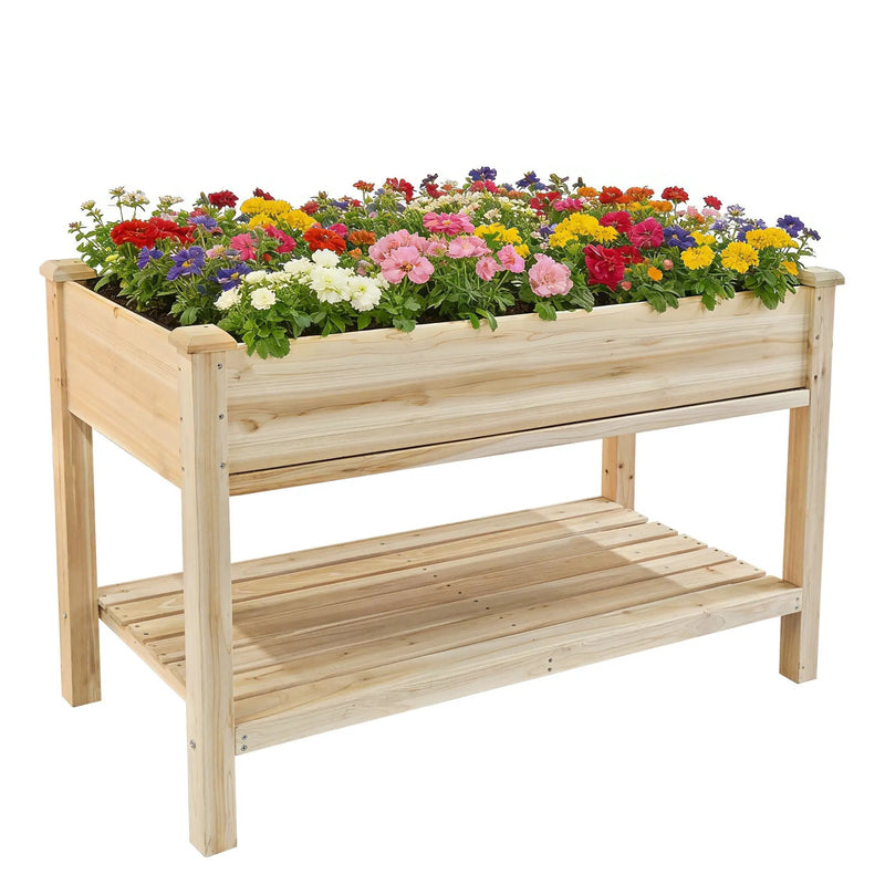 Raised Garden Bed with Water Collection Tray and Storage Shelf by HouseOfZazla