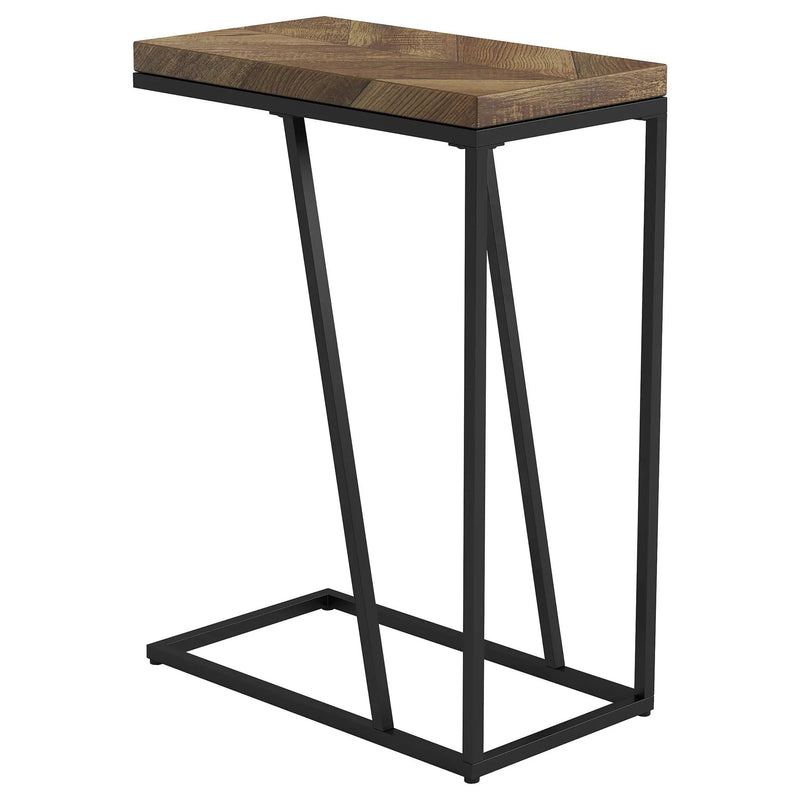 Sergio Engineered Wood C-Shaped Side Table Rustic Tobacco by Unique Piece Furniture