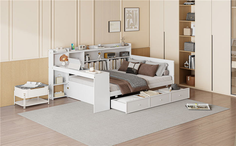 Daybed With 3 Drawers USB Ports And Desk by HouseOfZazla
