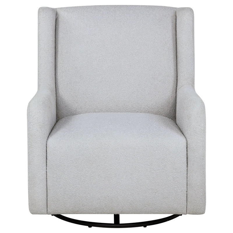 Serra Boucle Upholstered Swivel Glider Dove Grey by Unique Piece Furniture