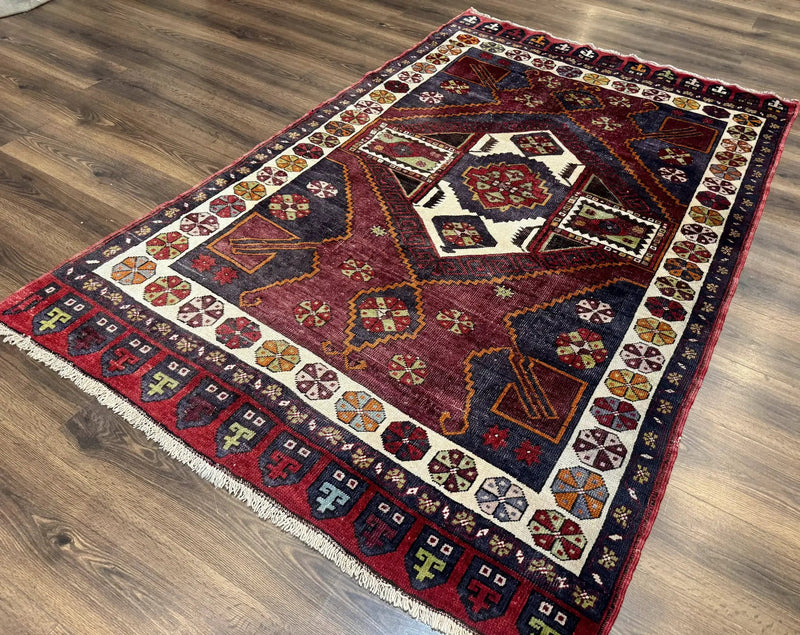 Turkish Kazak Rug 5x7, Geometric by Jewel Rugs