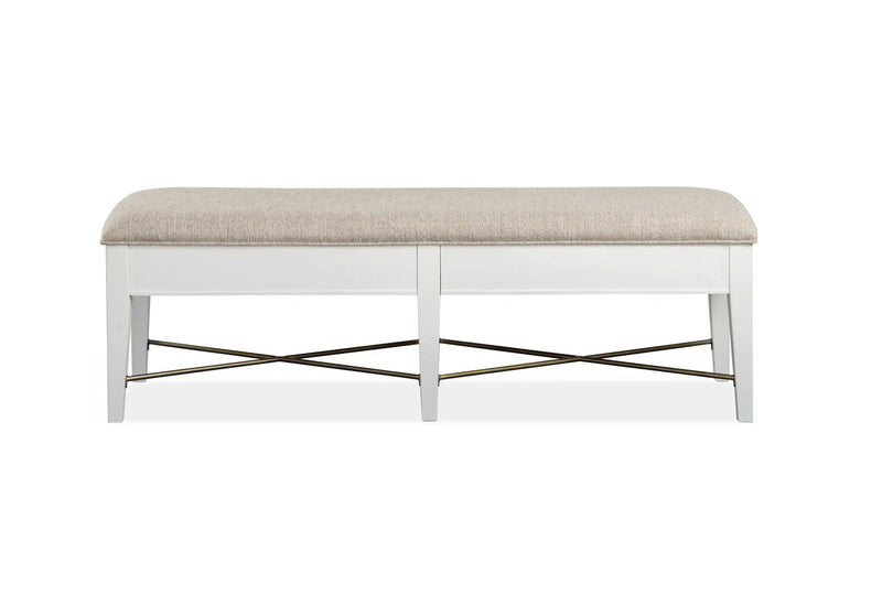 Heron Cove - Bench With Upholstered Seat - Chalk White by Unique Piece Furniture