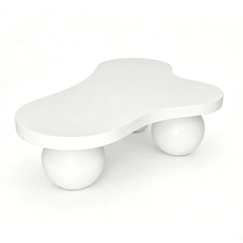 Cloud Shaped Coffee Table With 3 Ball Legs For Living Room