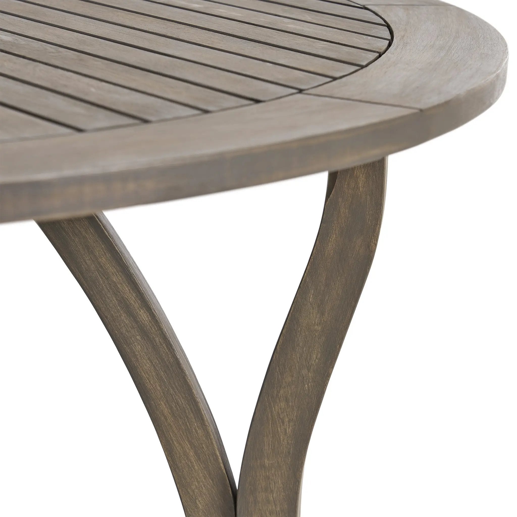 Outdoor Acacia Wood Round Dining Table with Curved Legs by HouseOfZazla