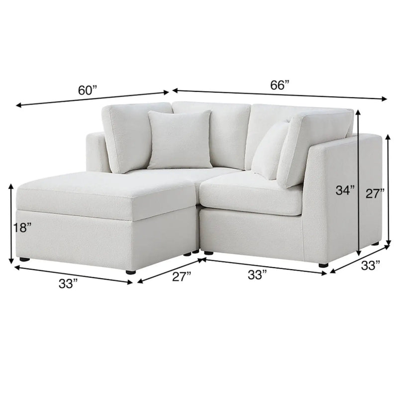 Chauncy - Sectional With Storage Ottoman by HouseOfZazla