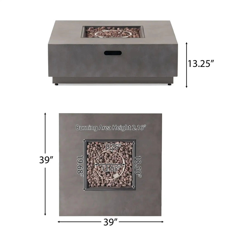 Modern Square Fire Pit With 50,000 BTU by HouseOfZazla