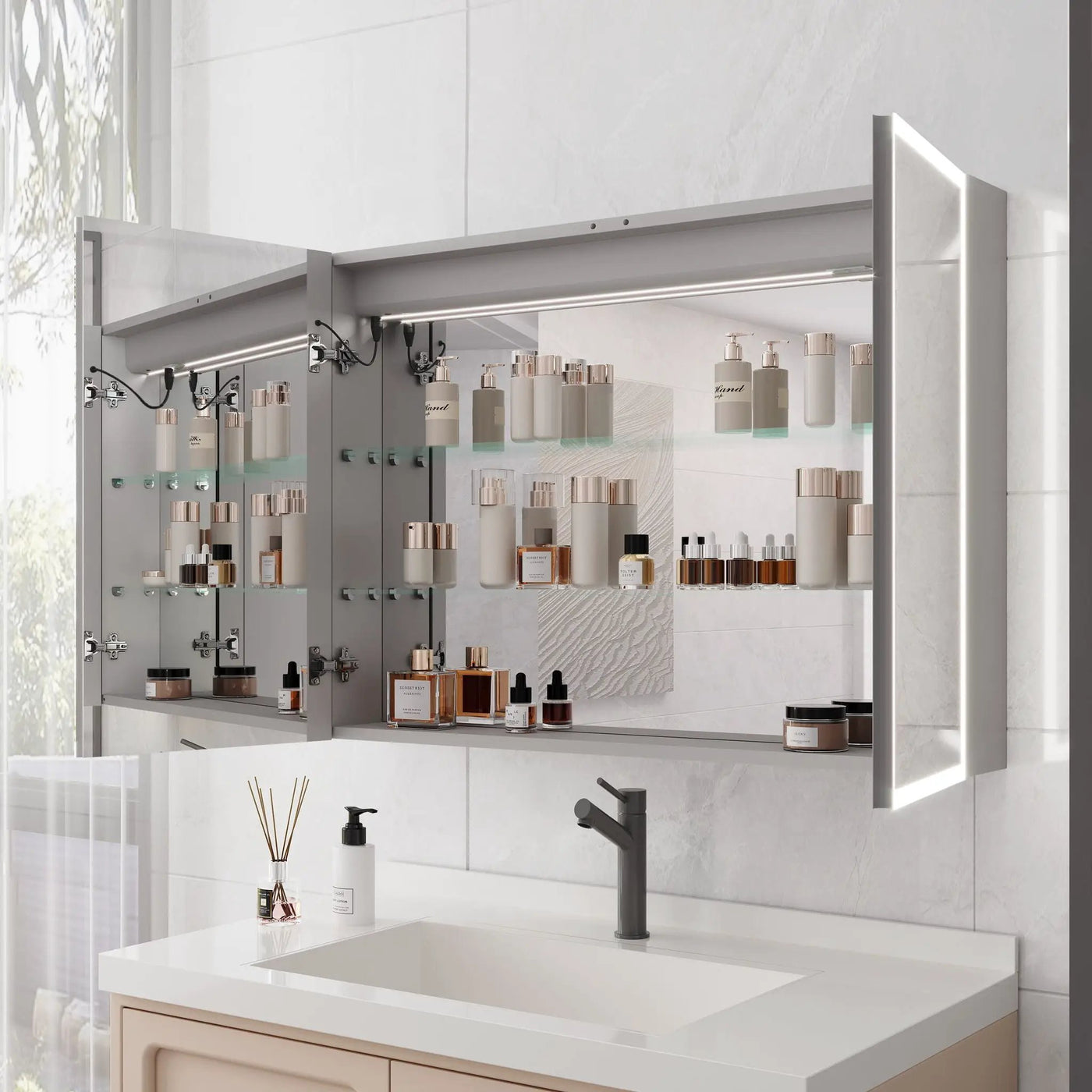Bathroom Medicine Cabinet With Lights, LED Medicine Cabinet With Mirror, Lighted Medicine Cabinet With Defogger by HouseOfZazla
