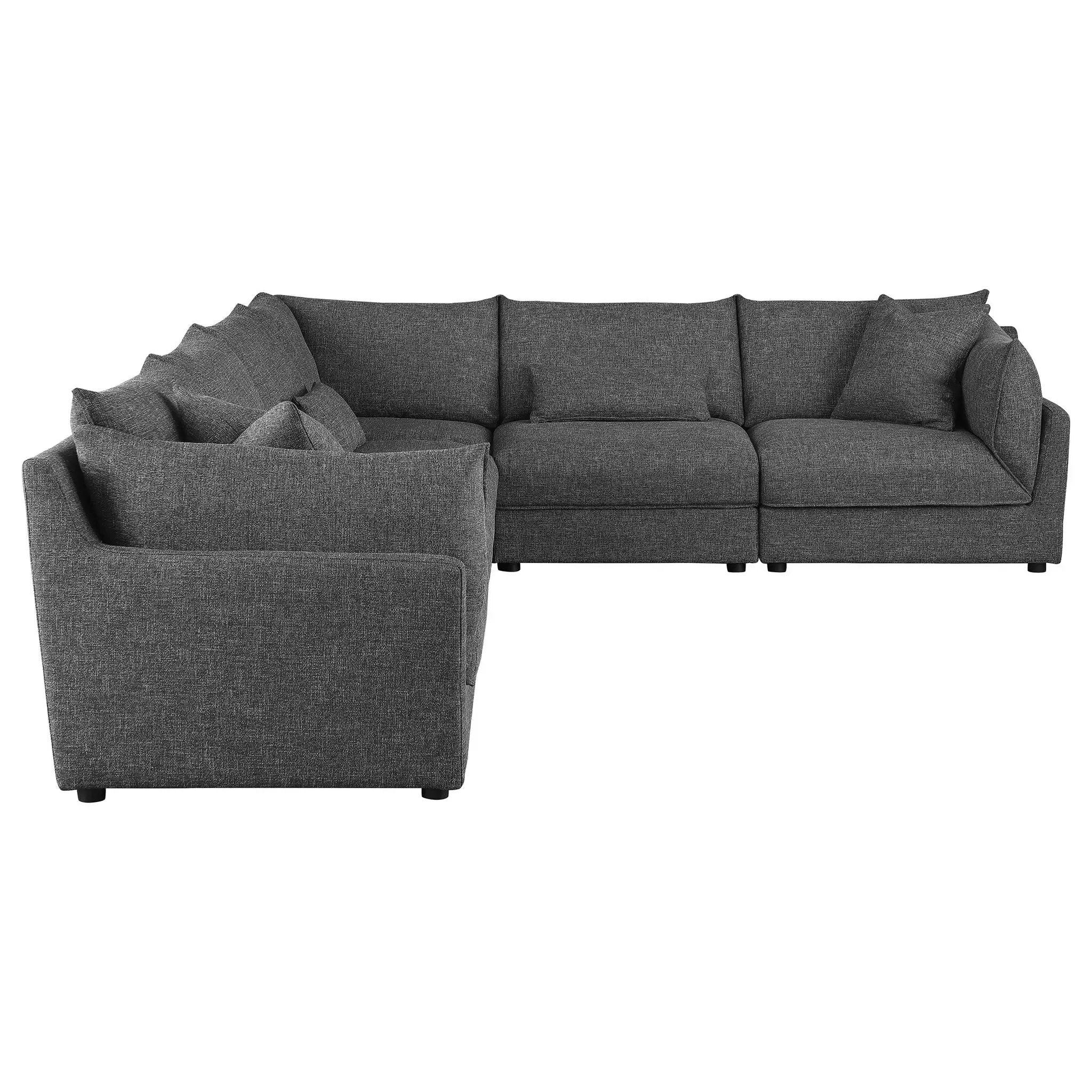 Sasha 6-Piece Upholstered Modular Sectional Barely Black by Unique Piece Furniture