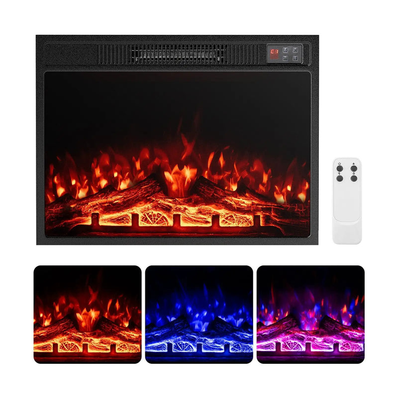 23 Inch Electric Fireplace Insert Fireplace Heater with Adjustable Flame Color by DirectDeals