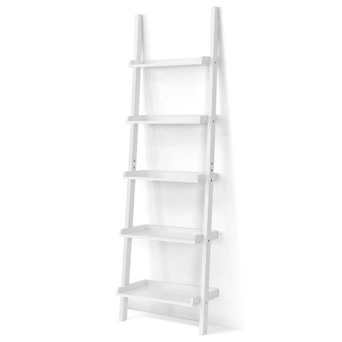 5-Tier Wall-leaning Ladder Shelf Display Rack for Plants and Books, photo 11 of 16