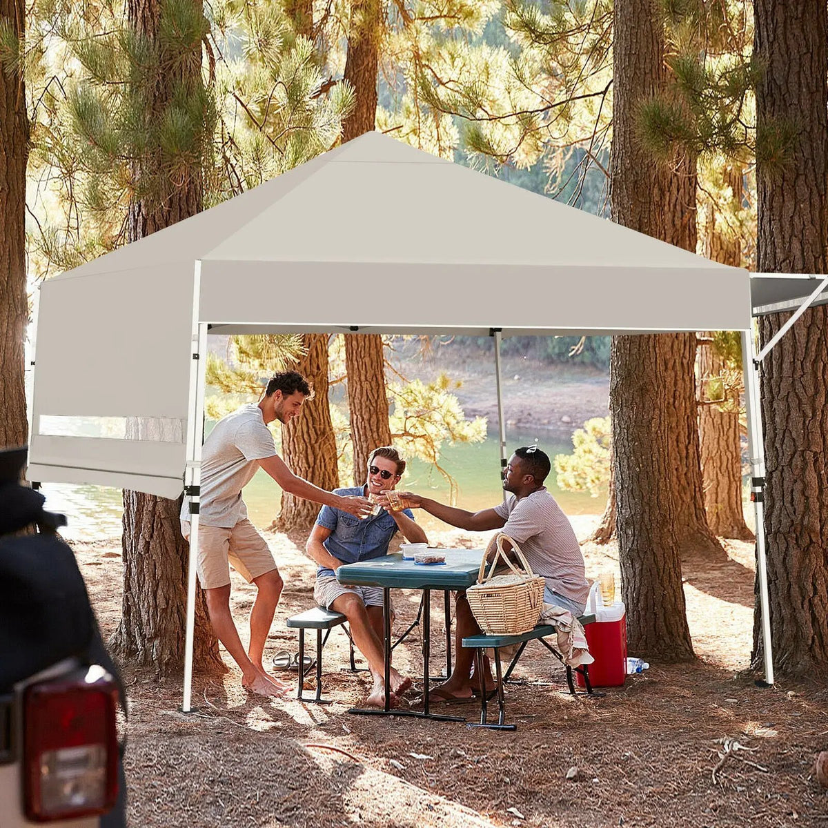 17 Feet x 10 Feet Foldable Pop Up Canopy with Adjustable Instant Sun Shelter, photo 22 of 32