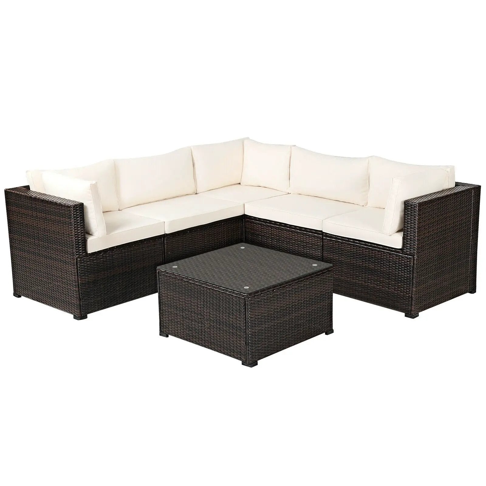 6 Pieces Patio Furniture Sofa Set with Cushions for Outdoor by DirectDeals