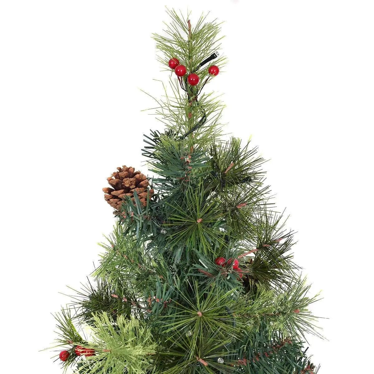 LED Christmas Tree with Red Berries Pine Cones, photo 7 of 20