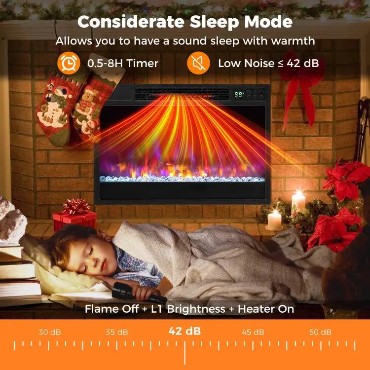 23 Inch 1500W Recessed Electric Fireplace Insert with Remote Control by DirectDeals