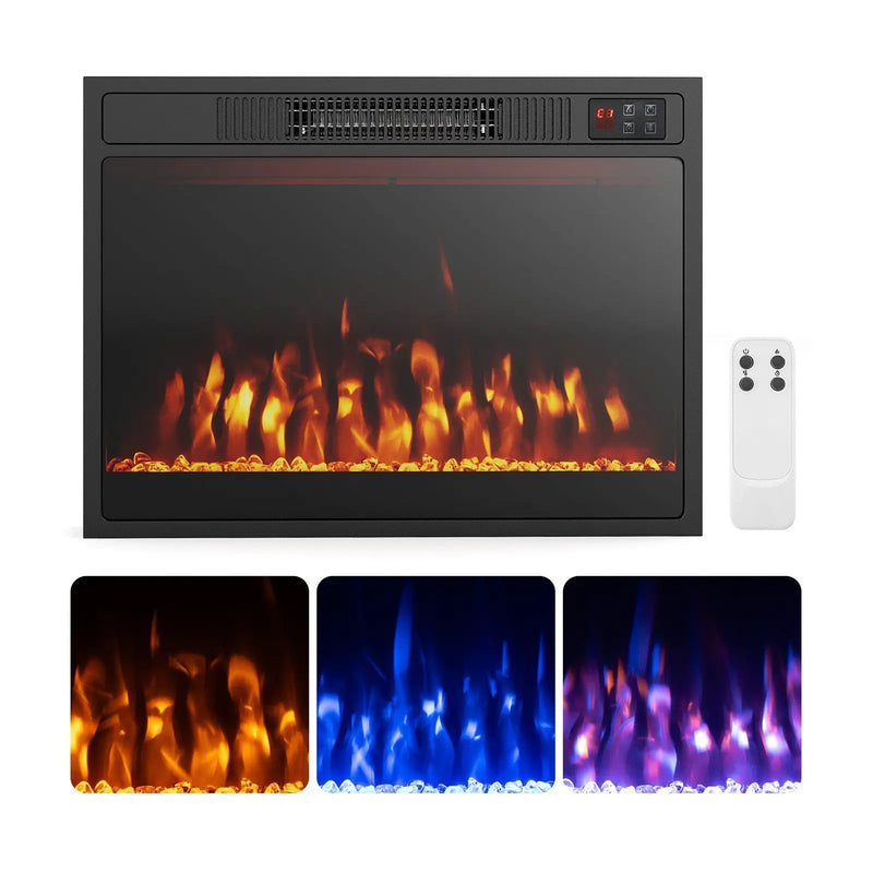 23 Inches 750W/1500W Electric Fireplace Heater with Alter Flame Color and Brightness by DirectDeals