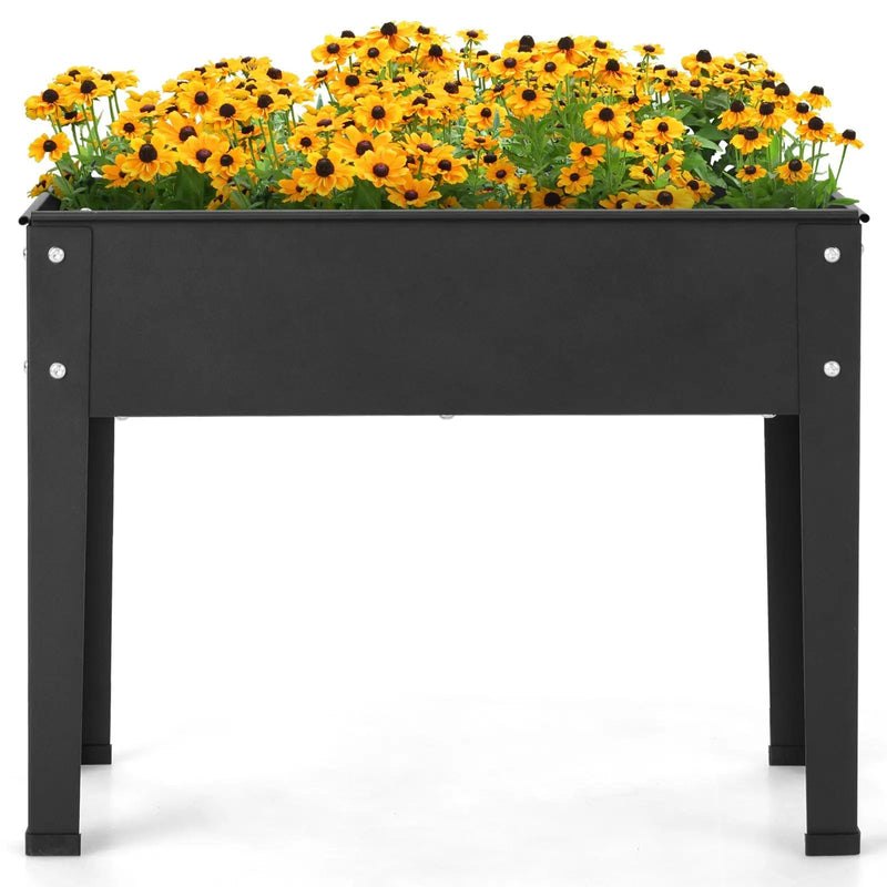 Metal Raised Garden Bed with Legs and Drainage Hole for Vegetable Flower-24 x 11 x 18 inches by DirectDeals