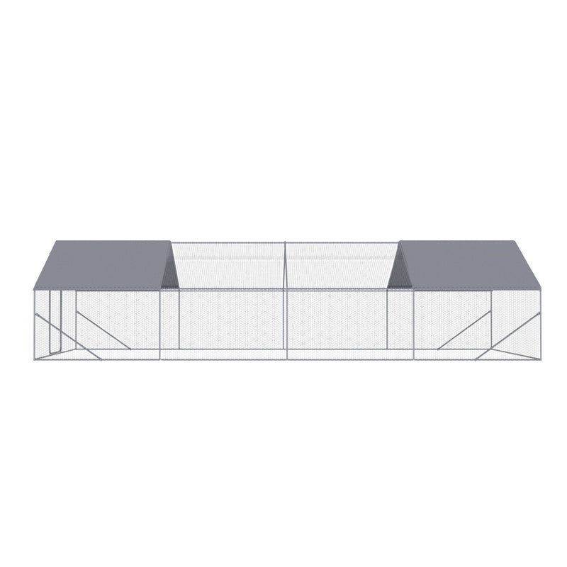 Outdoor Chicken Coop Large Space With Safety Features - Silver Gray by HouseOfZazla
