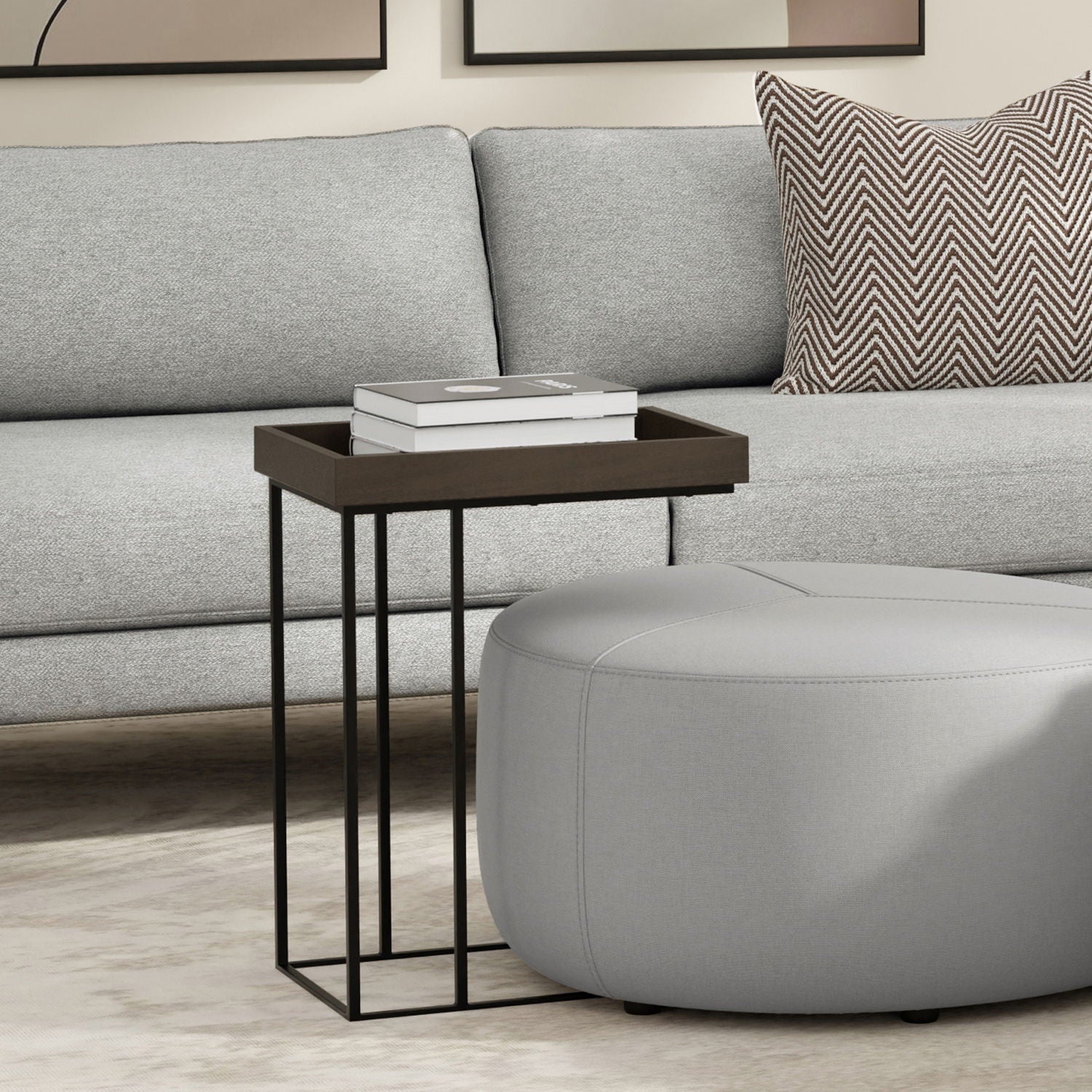 Gallagher - C-Side Table - Walnut Brown by HouseOfZazla