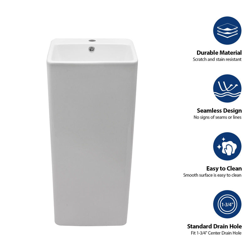 Pedestal Sink 16" For Powder Rooms - White by HouseOfZazla