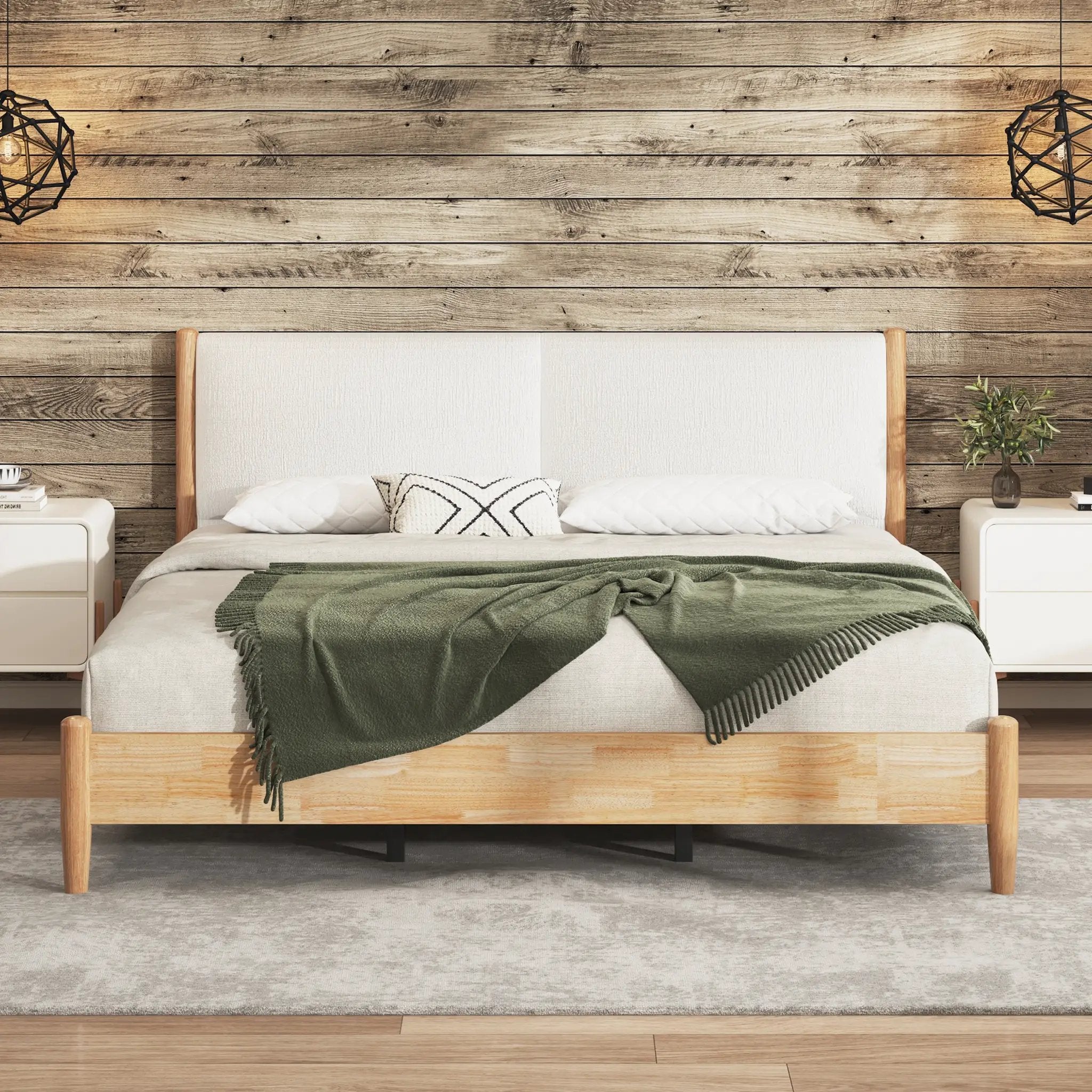 King Natural Wood Bed Frame by HouseOfZazla