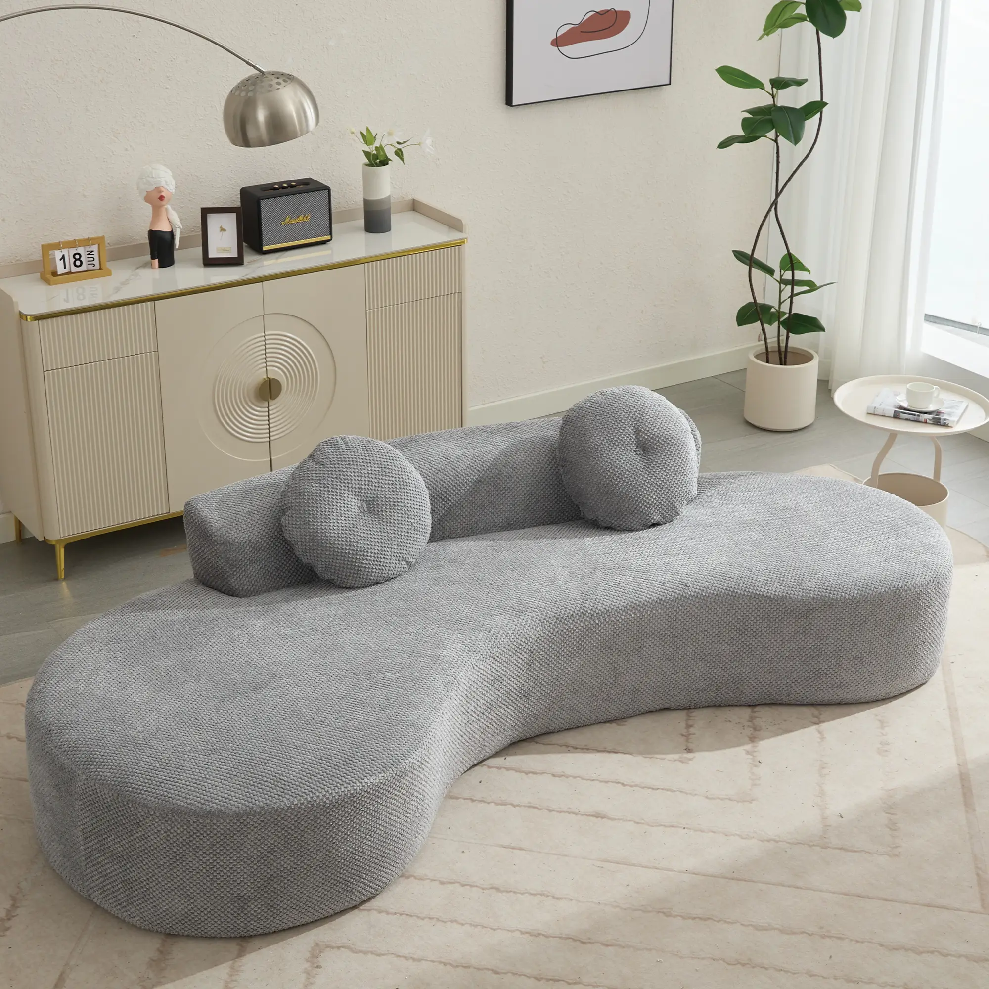 105.5'' Curved Sofa - Modern Minimalist Design by HouseOfZazla