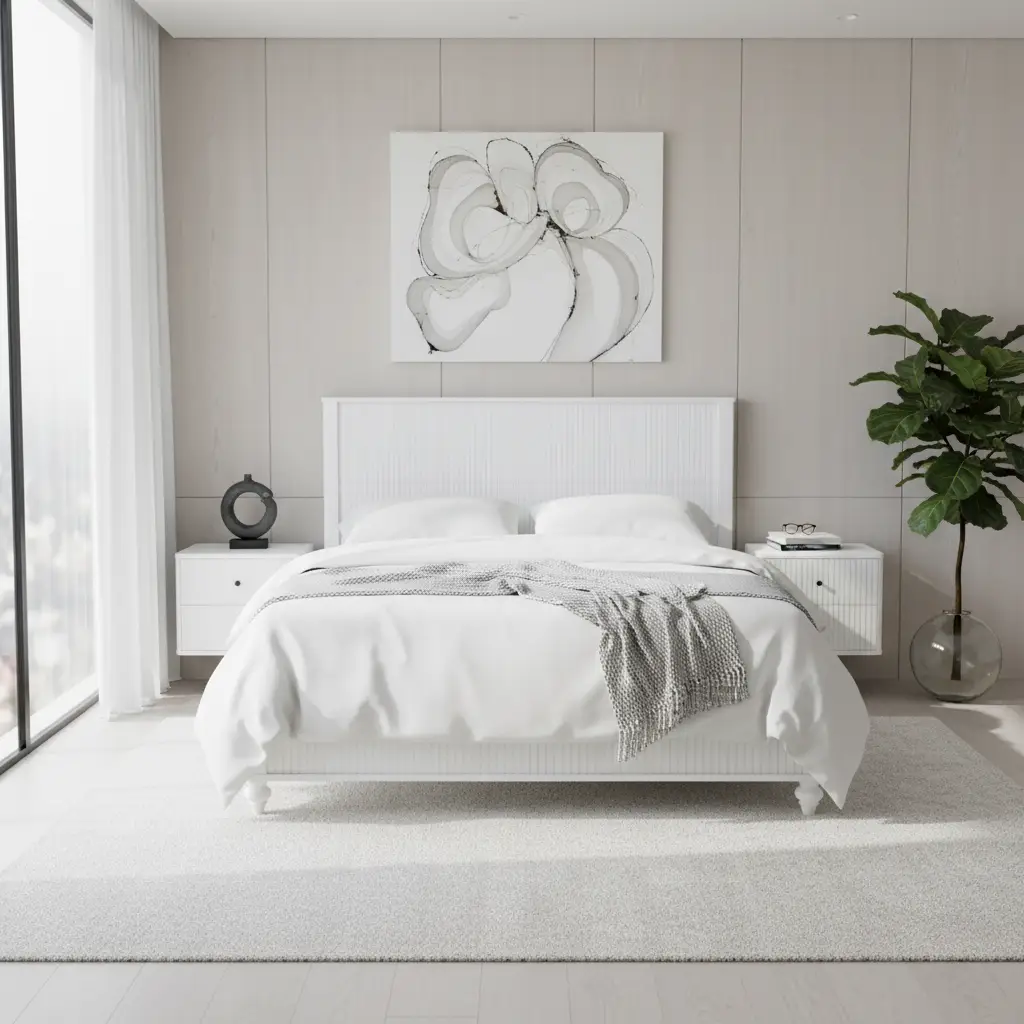 White Queen Size Bed Frame by HouseOfZazla