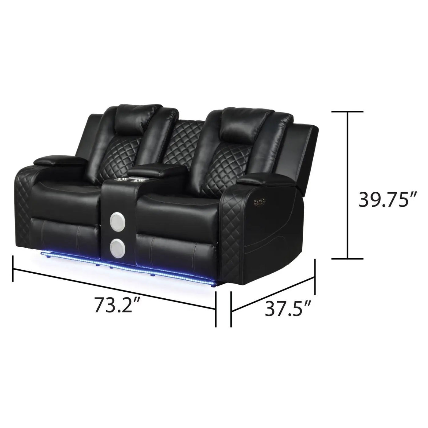 Benz - LED & Power Recliner With Adjustable Headrests And Ambient LED Lighting by HouseOfZazla
