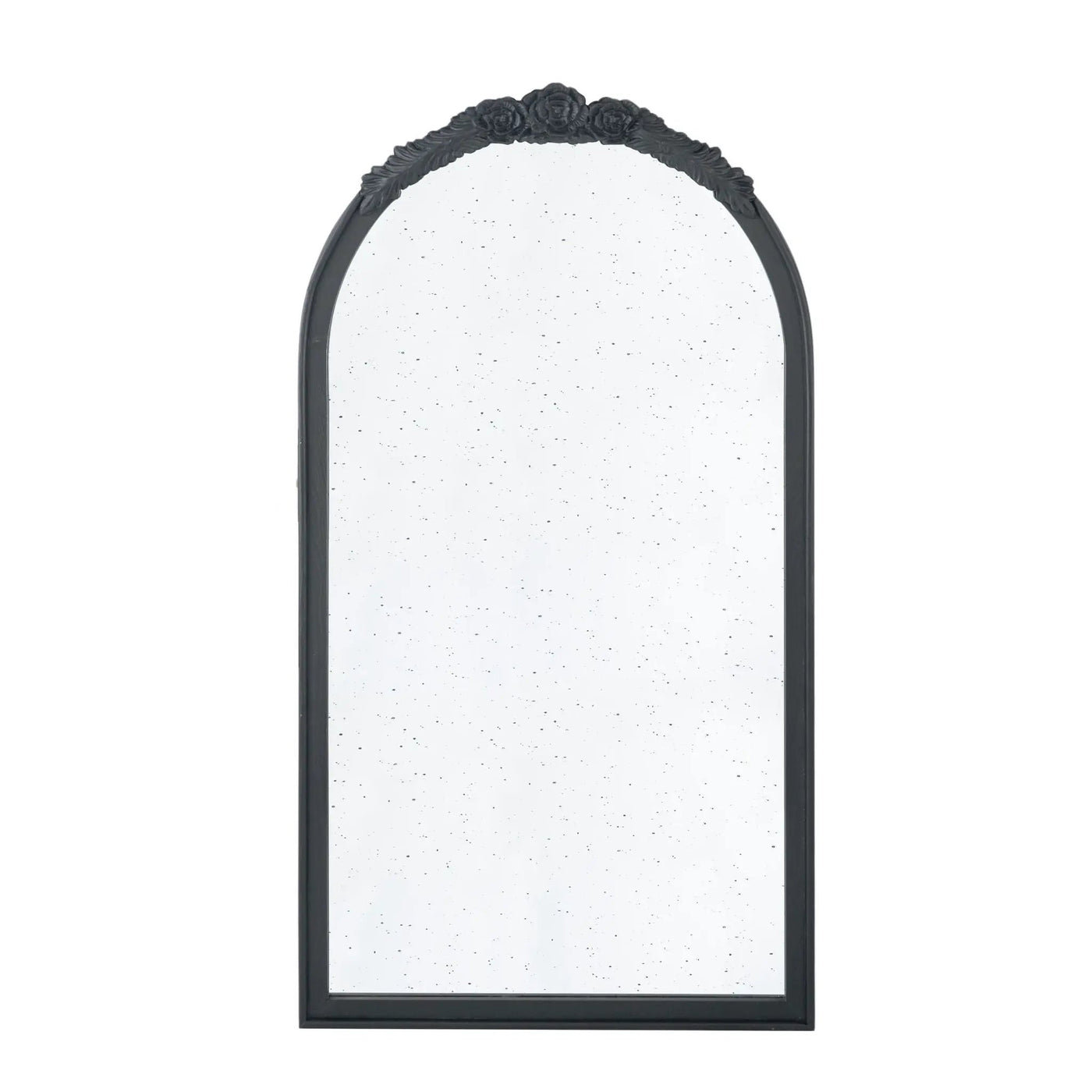 Hand Carved Rose Antique Mirror Frame, Wood Arch Mirror Wall Decor For Living Room by HouseOfZazla
