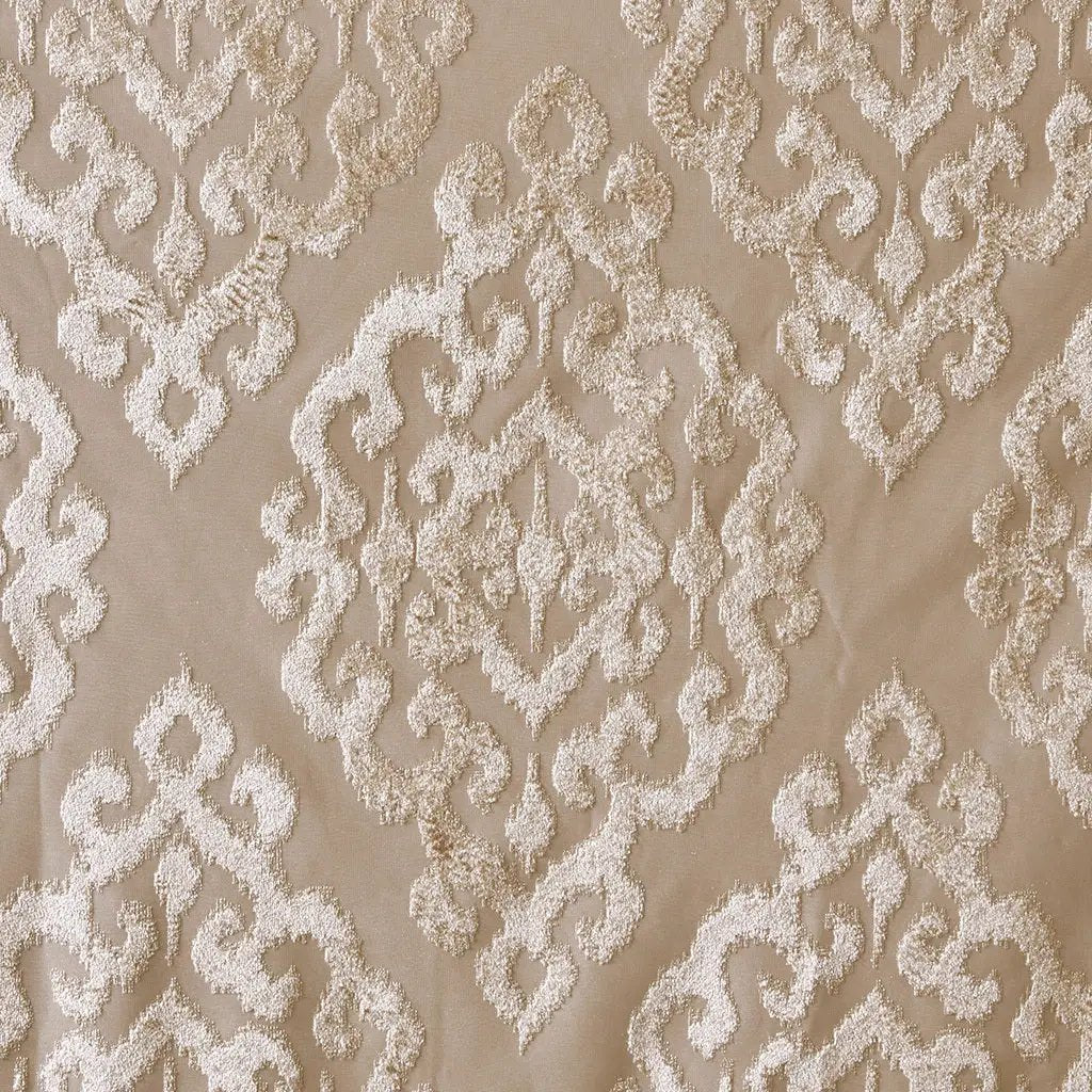 Knitted Jacquard Damask Total Blackout Grommet Top Curtain Panel by HouseOfZazla