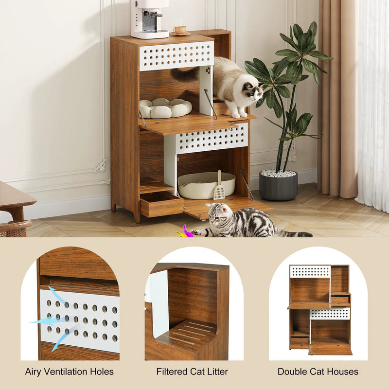 2-Piece Modern 2 IN 1 Cat Furniture Set by HouseOfZazla