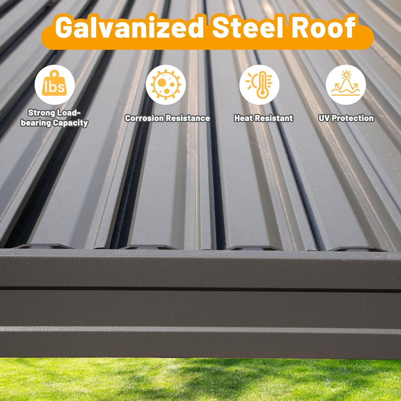 8x5 Ft Grill Louvered Pergola with Adjustable Roof and Built-in Gutter by HouseOfZazla