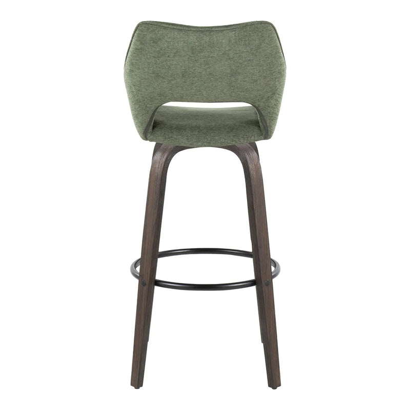 Mustang - Contemporary Fixed Height Barstool With Swivel With Round Footrest (Set of 2) by Unique Piece Furniture